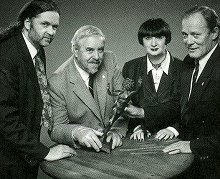 The authors – from left to right – Clive Prince, Robert Brydon, Lynn Picknett and Stephen Prior