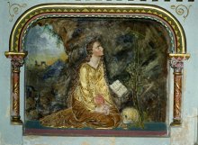 Mary Magdalene on the altar in the church of St Mary Magdalene in the village of Rennes-le-Château, southern France