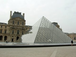 Mitterrand’s new pyramid outside the Louvre Museum, Paris